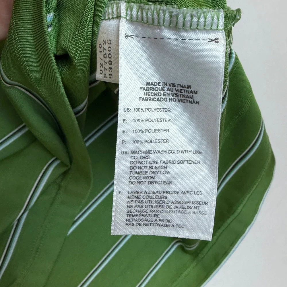 Adidas Golf ClimaCool Mens XL Green Striped Polo Shirt Short Sleeve
